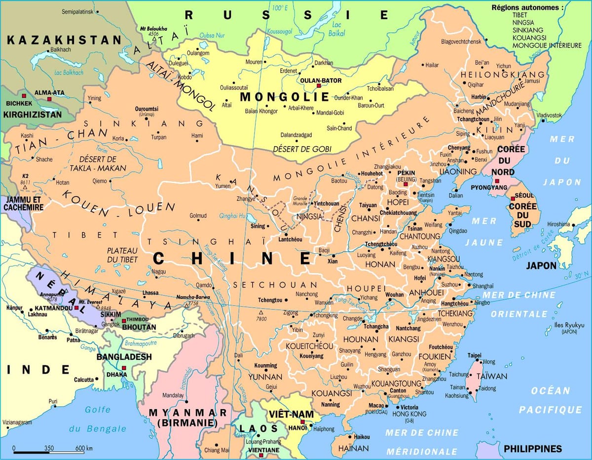 China administratieve kaart