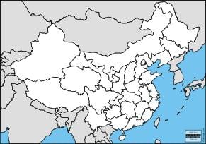 blanco kaart van China