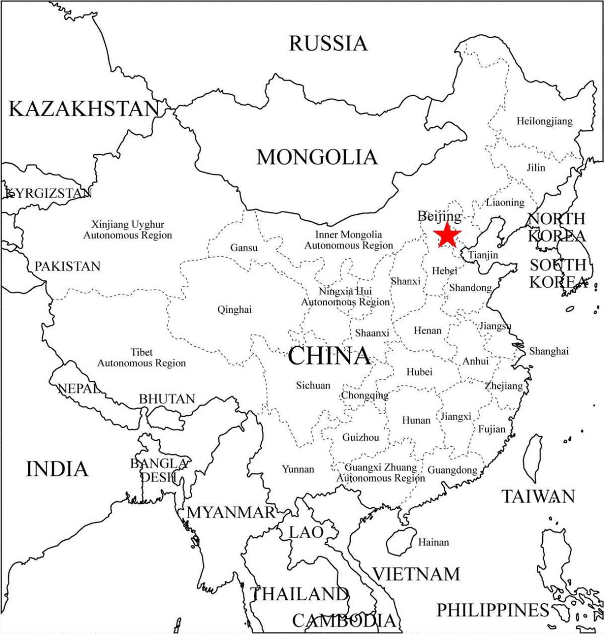 China overzichtskaart