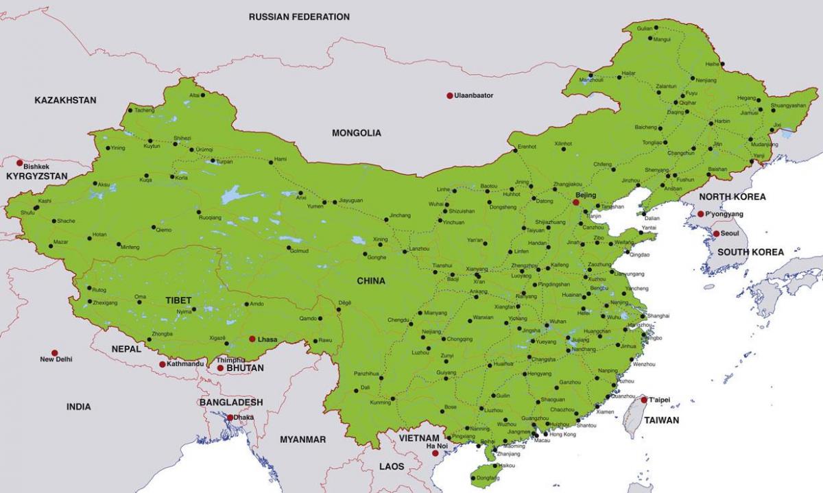China steden kaart
