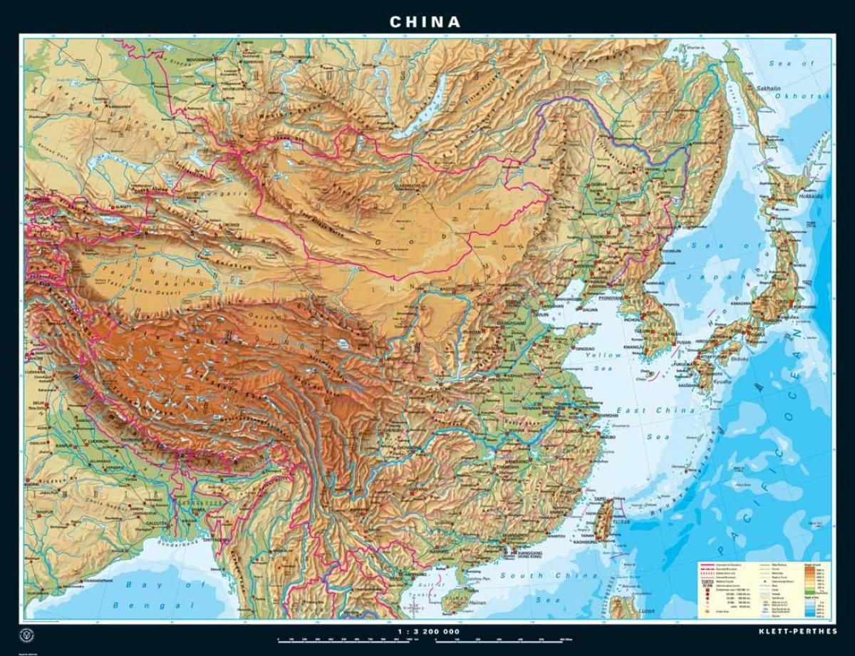 topografische kaart van China