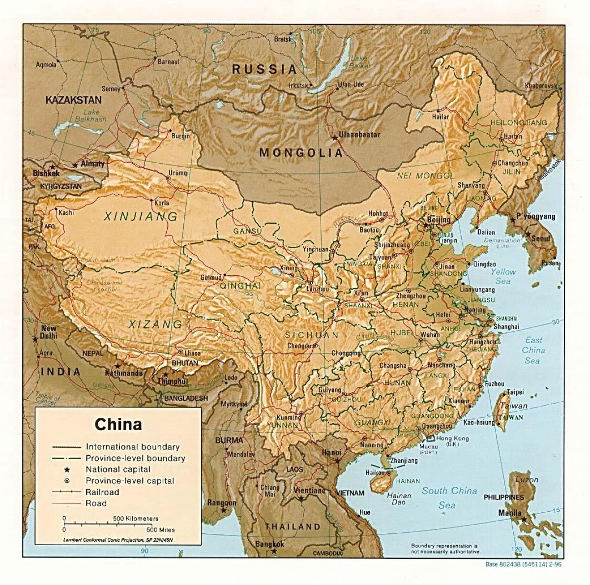 geografische kaart van China