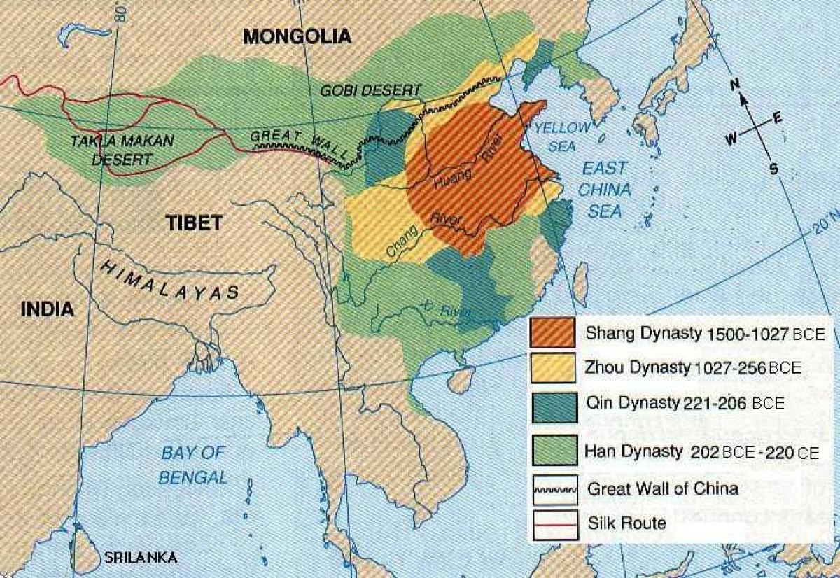 het oude China geografische kaart