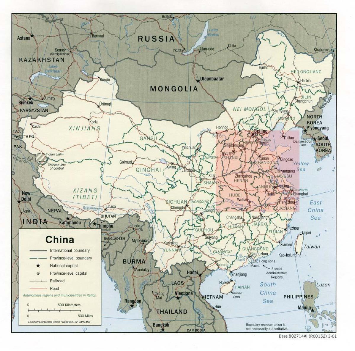 kaart van noord-chinese vlakte
