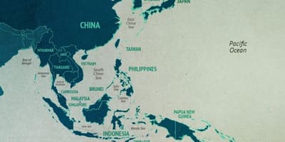 Kaart van China zee
