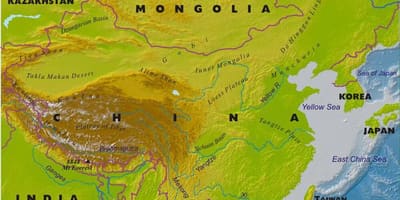China fysieke kaart