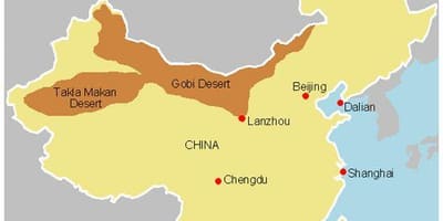 China kaart gobi-woestijn