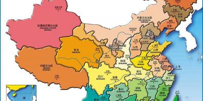Kaart China provincies