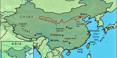 Kaart van China great wall