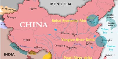 Kaart van China poorten