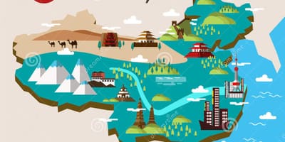 Reizen kaart van China