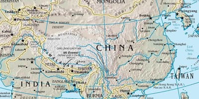 De rivier de kaart van China