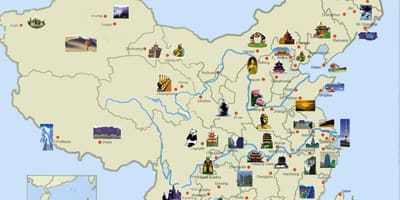 Toeristische kaart van China