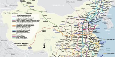 Trein China kaart