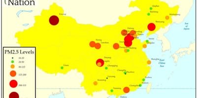 Vervuiling kaart van China