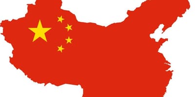 China vlag van de kaart