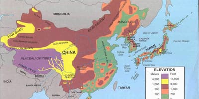 Kaart van China woestijn