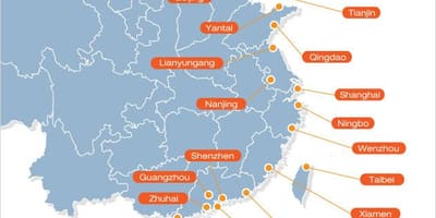 Kaart van de chinese poorten