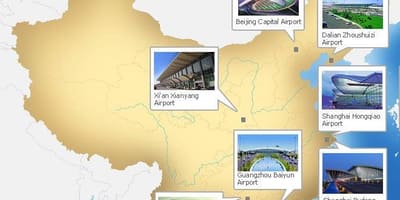 Kaart van China luchthavens