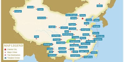 Kaart van chinese steden