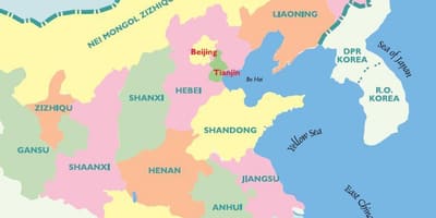 Kaart van oost-China