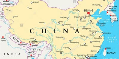 China hoofdstad kaart