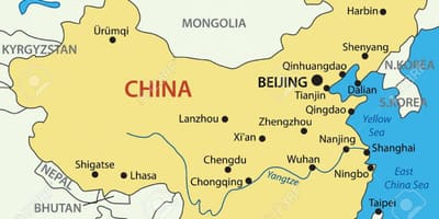 Gele zee China kaart