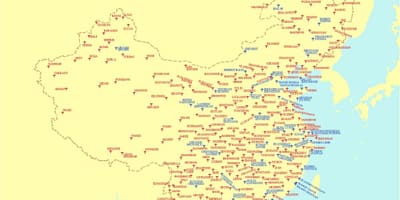 China luchthavens kaart