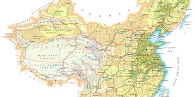China kaart topografie