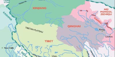 Kaart van west-China